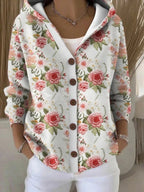 Muriel | Button-Front Hooded Cardigan Sweater