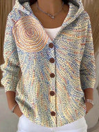 Muriel | Button-Front Hooded Cardigan Sweater