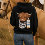 Nancy | Fleece-Lined Highland Cow Graphic Hoodie
