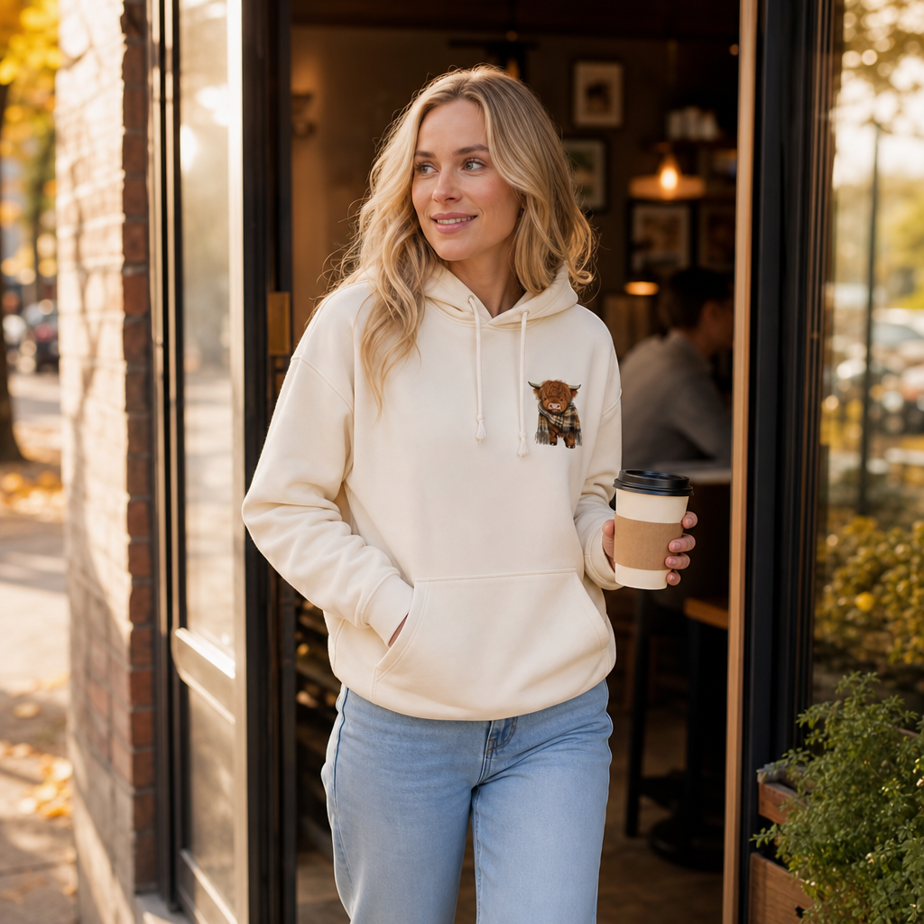 Nancy | Fleece-Lined Highland Cow Graphic Hoodie