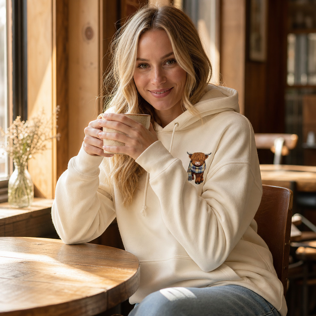 Nancy | Fleece-Lined Highland Cow Graphic Hoodie