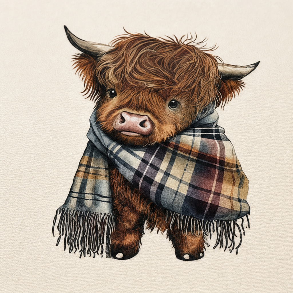 Nancy | Fleece-Lined Highland Cow Graphic Hoodie