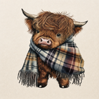 Nancy | Fleece-Lined Highland Cow Graphic Hoodie