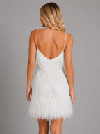 Nicola | Sequin Fringe Feather Mini Dress