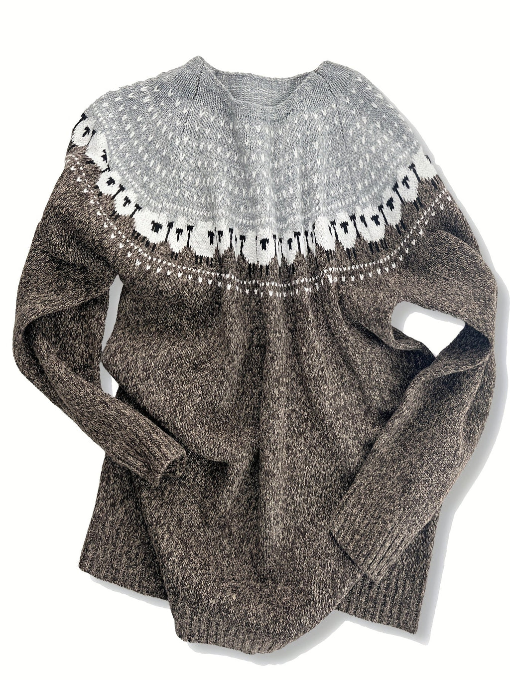 Pauline | Sheep Jacquard Nordic Knit Sweater