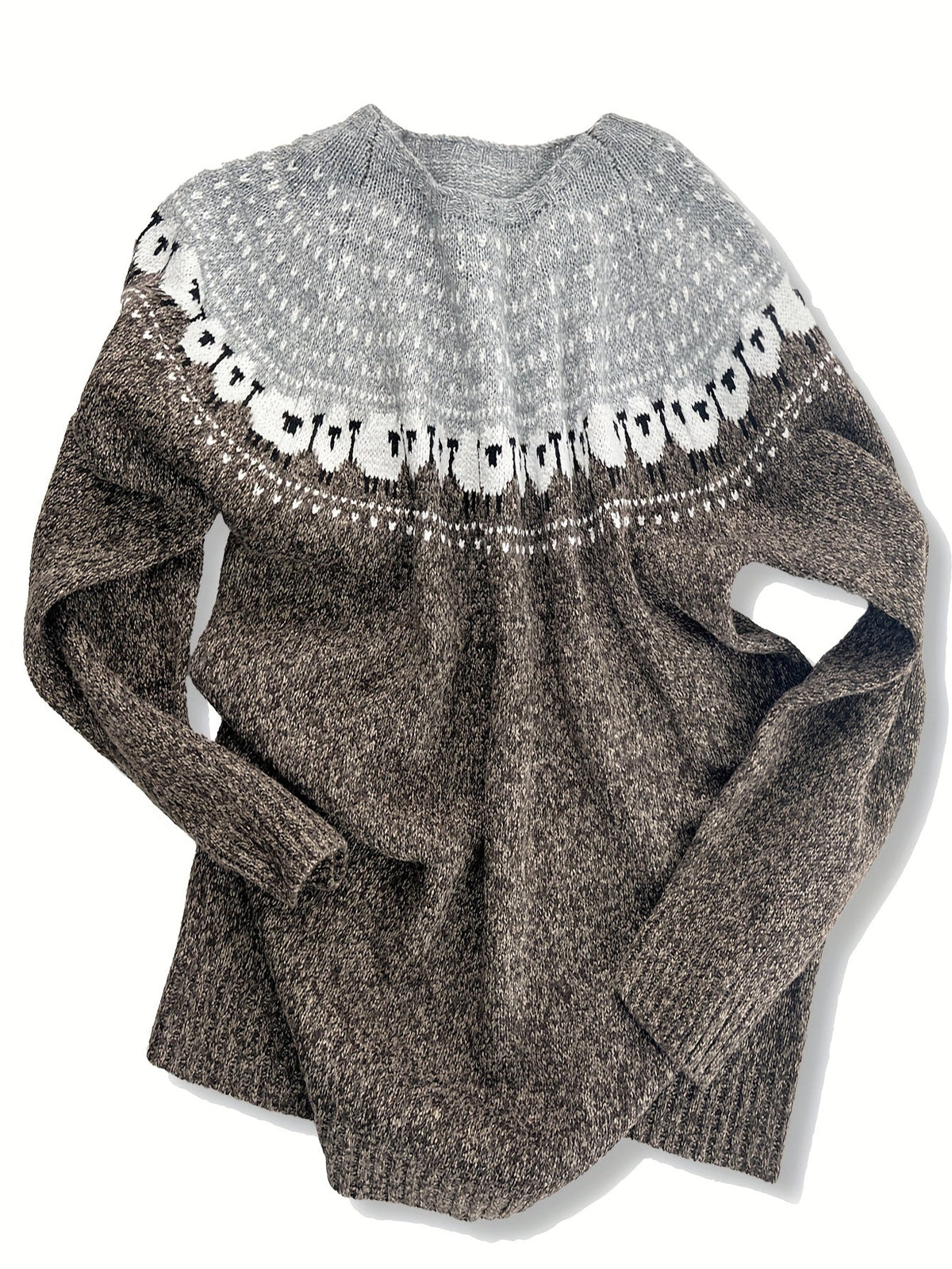 Pauline | Sheep Jacquard Nordic Knit Sweater