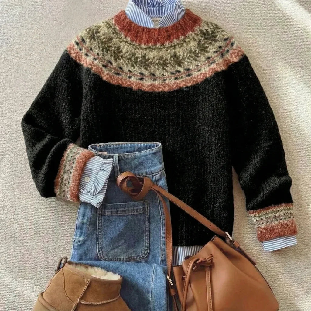 Peggy | Fair Isle Long-Sleeve Knit Sweater