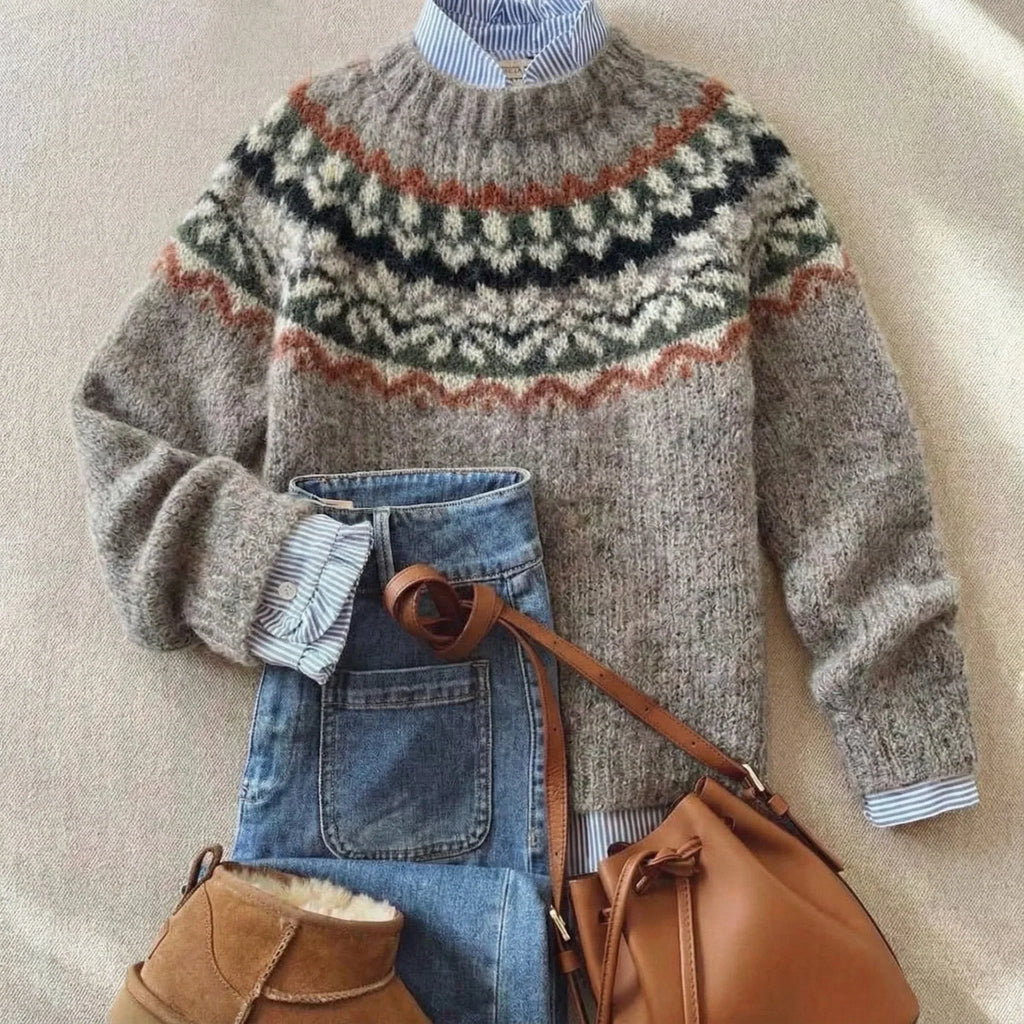 Peggy | Fair Isle Long-Sleeve Knit Sweater