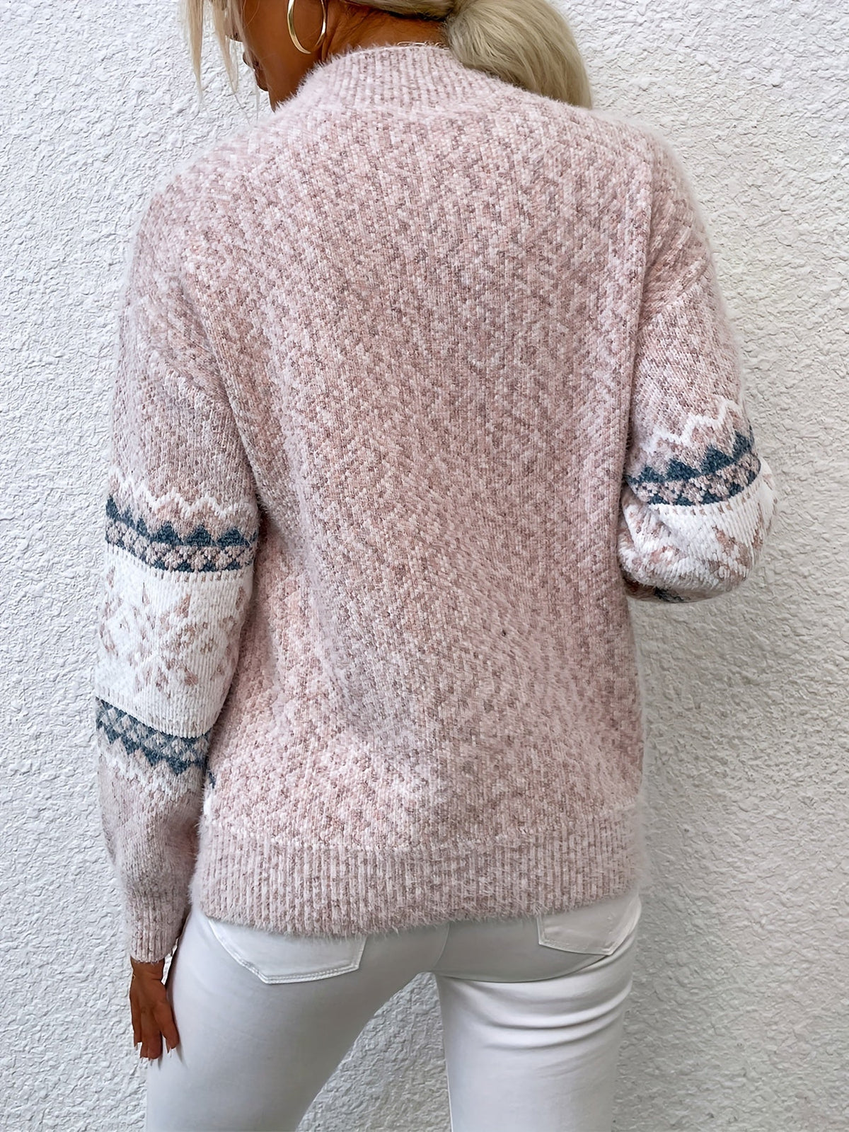 Phyllis | Snowflake Mock-Neck Sweater