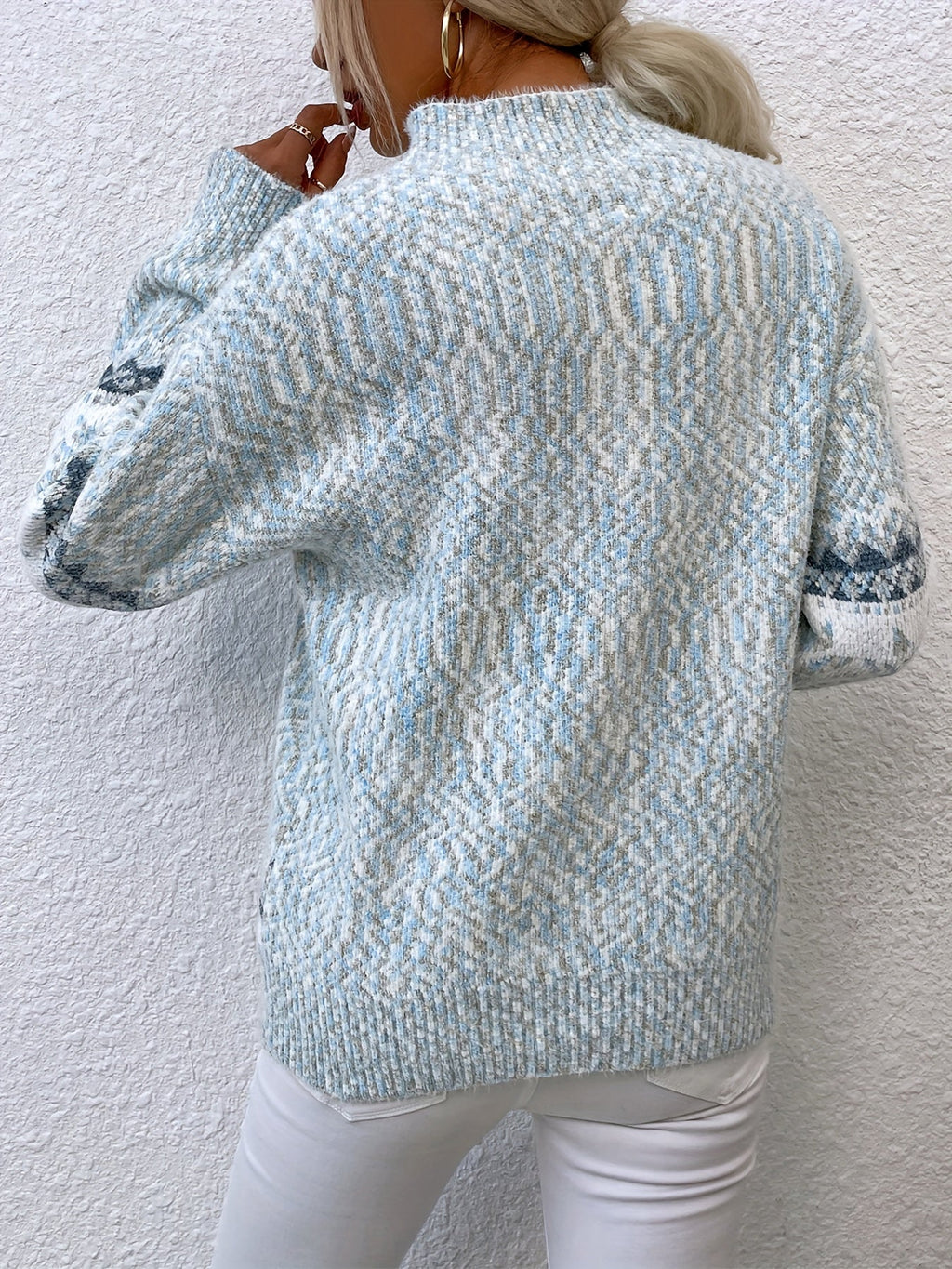 Phyllis | Snowflake Mock-Neck Sweater