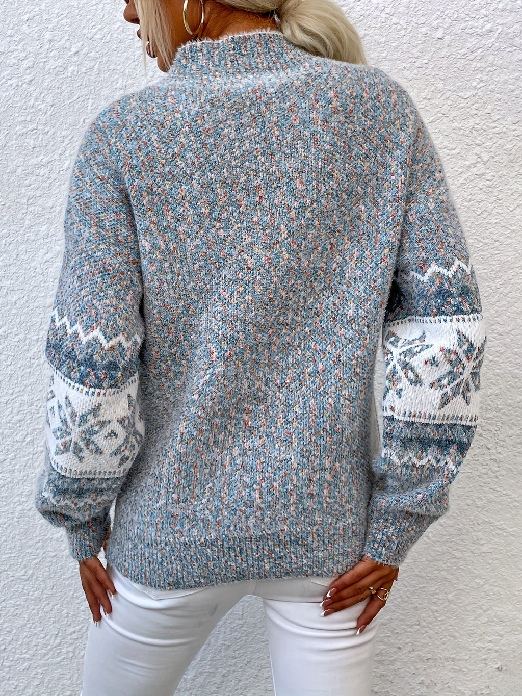 Phyllis | Snowflake Mock-Neck Sweater
