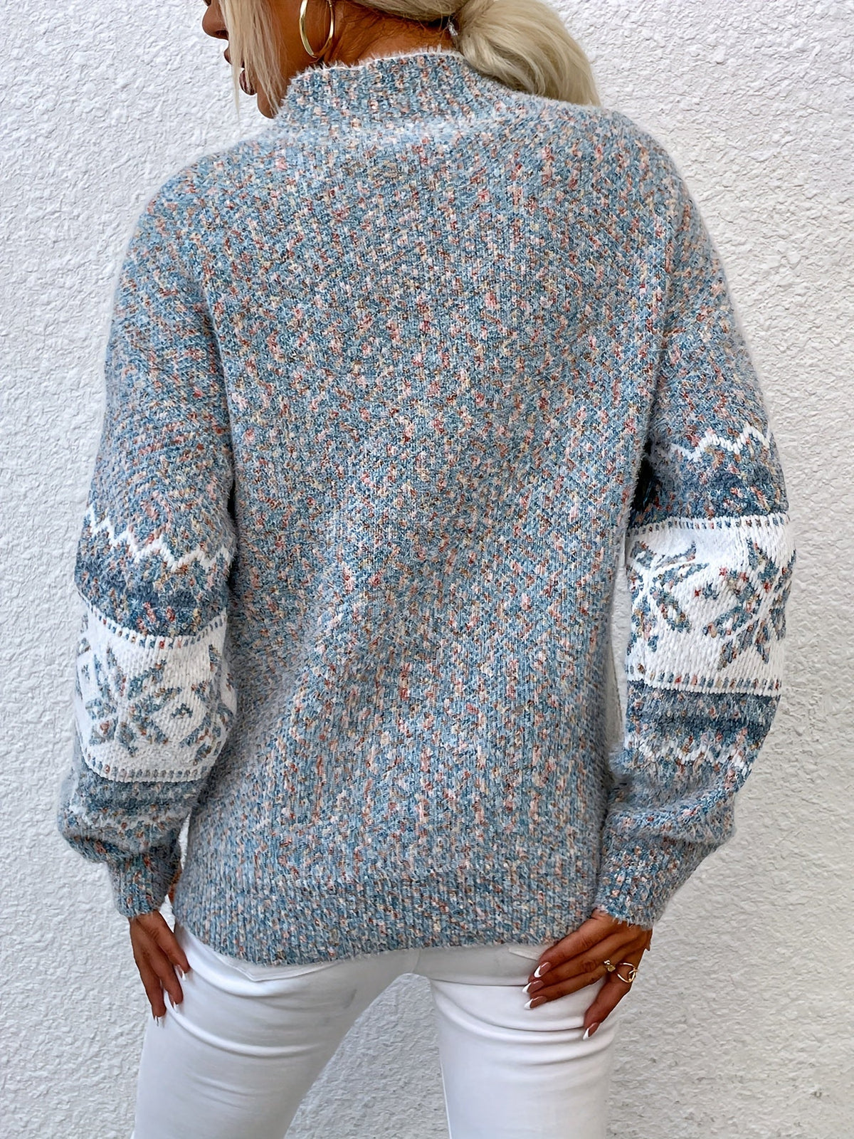 Phyllis | Snowflake Mock-Neck Sweater