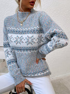 Phyllis | Snowflake Mock-Neck Sweater