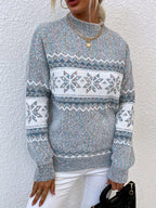 Phyllis | Snowflake Mock-Neck Sweater
