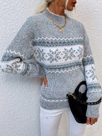 Phyllis | Snowflake Mock-Neck Sweater