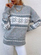 Phyllis | Snowflake Mock-Neck Sweater