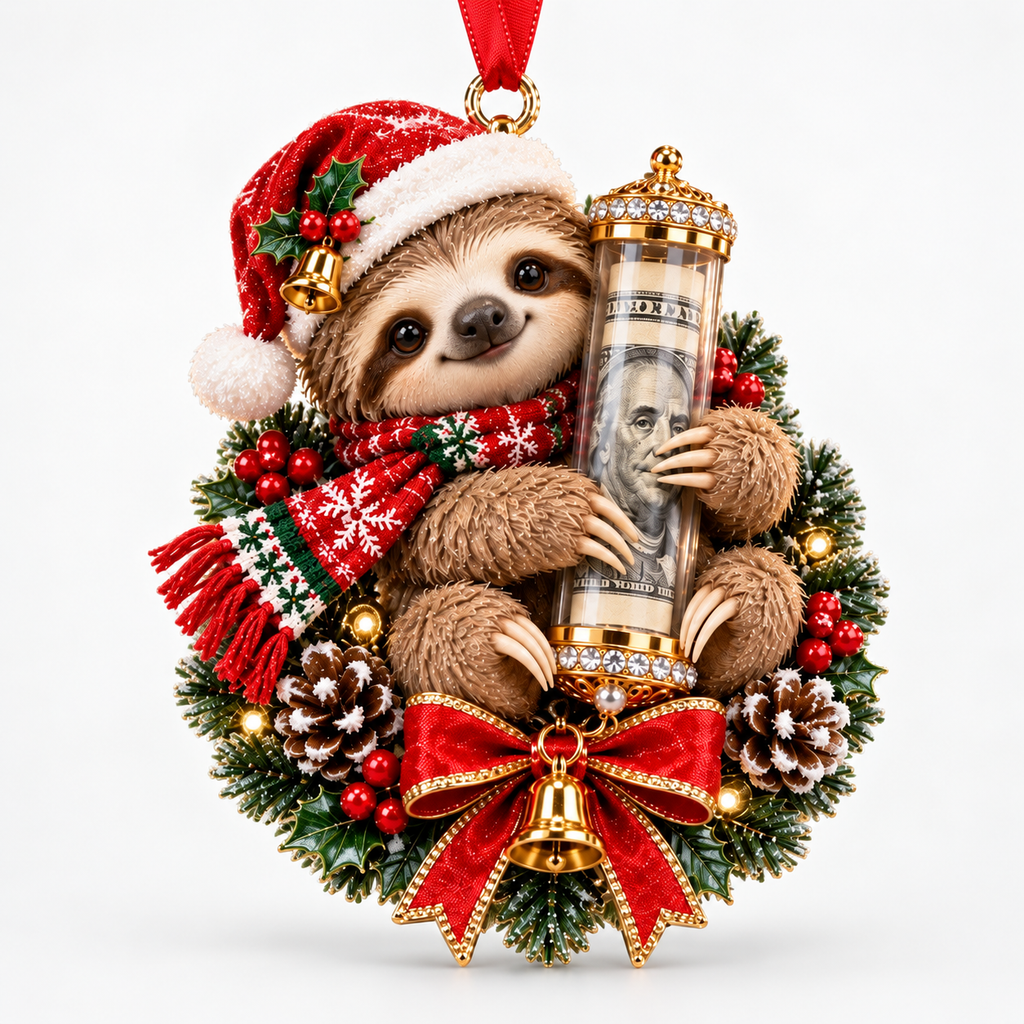 Stuffed Animal Christmas Money Holder Ornament
