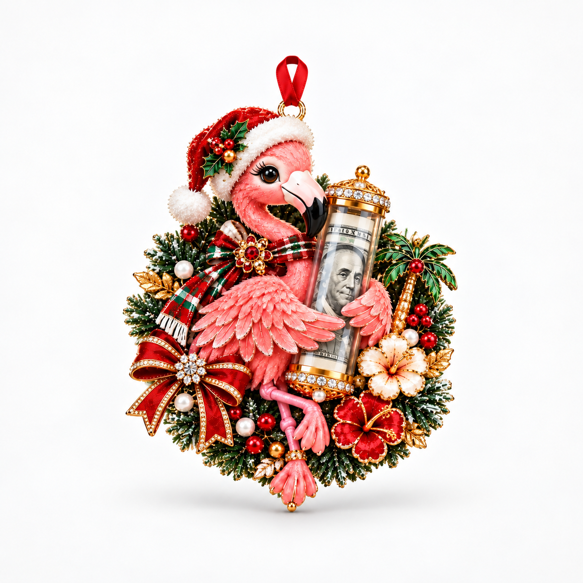 Stuffed Animal Christmas Money Holder Ornament
