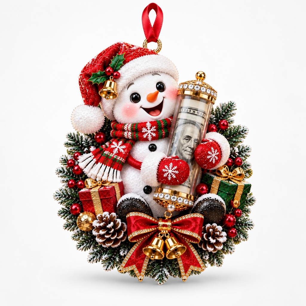 Stuffed Animal Christmas Money Holder Ornament
