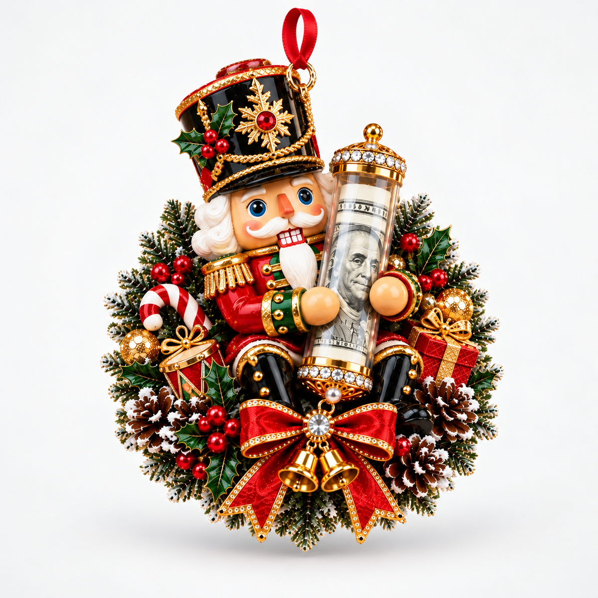 Stuffed Animal Christmas Money Holder Ornament