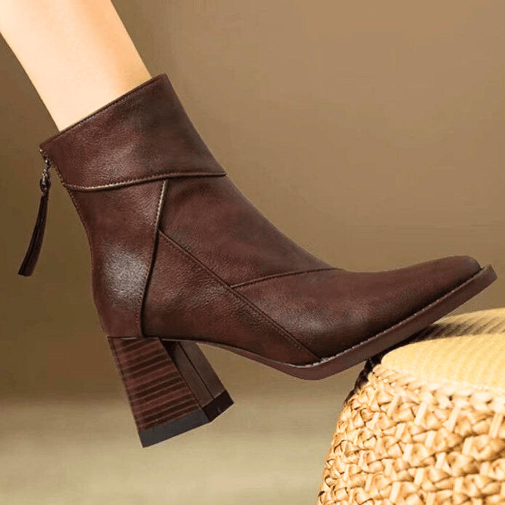 Raquel | Luxe Leather Block Heel Boots