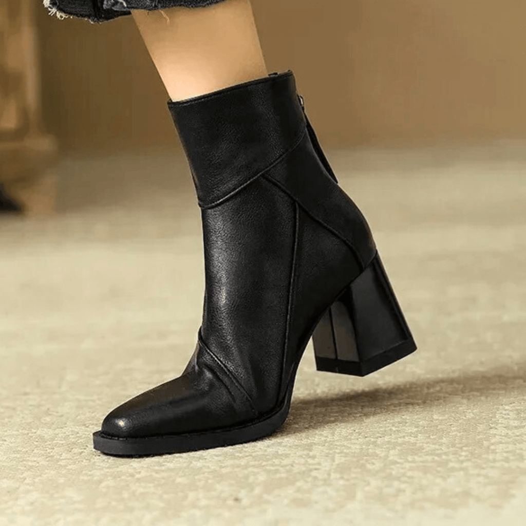 Raquel | Luxe Leather Block Heel Boots