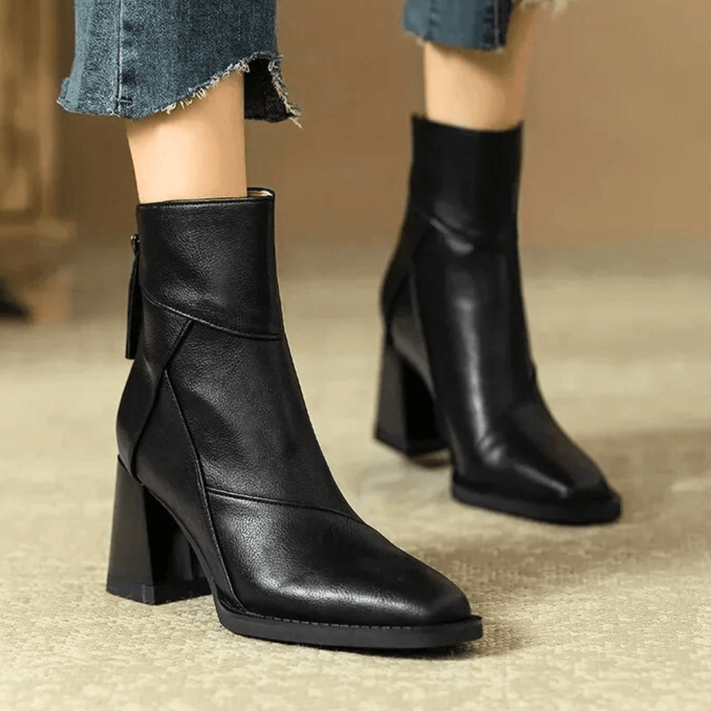 Raquel | Luxe Leather Block Heel Boots