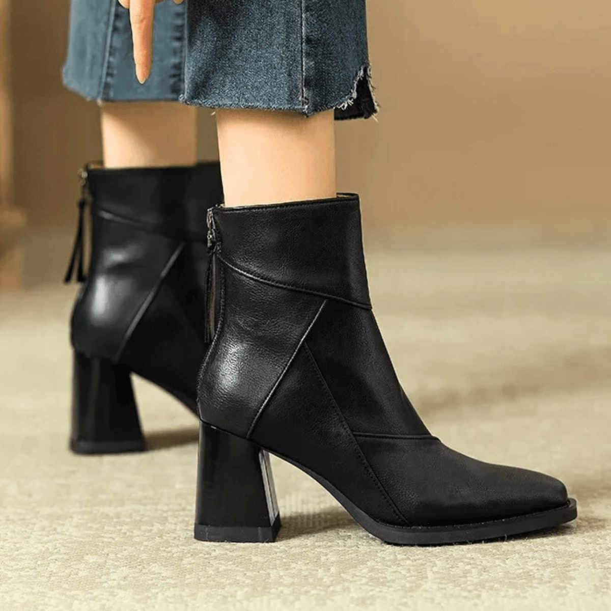 Raquel | Luxe Leather Block Heel Boots