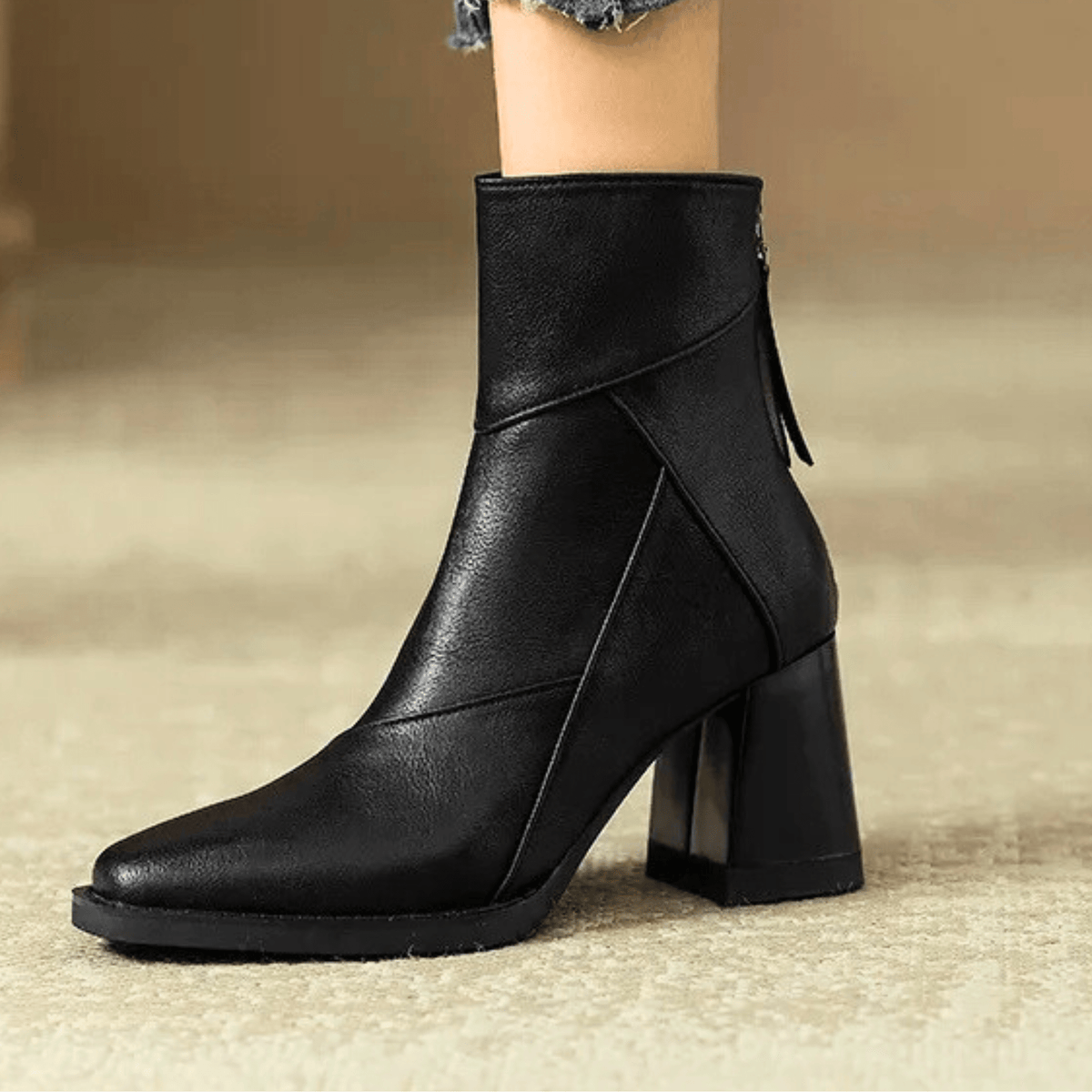 Raquel | Luxe Leather Block Heel Boots