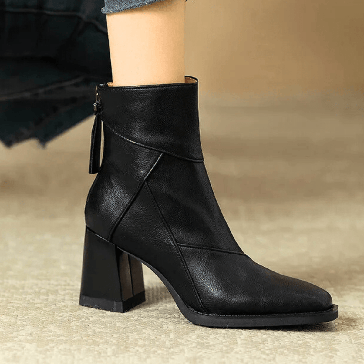 Raquel | Luxe Leather Block Heel Boots