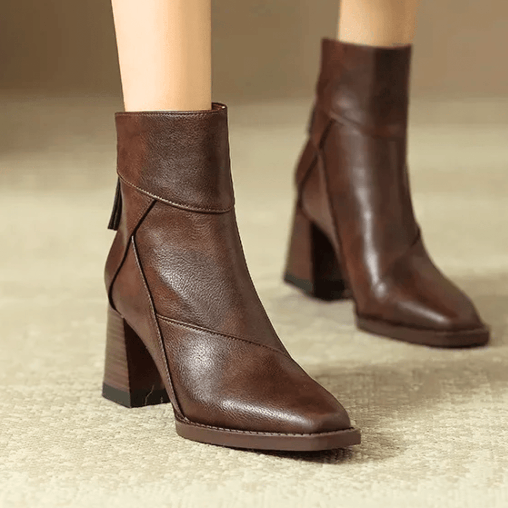 Raquel | Luxe Leather Block Heel Boots