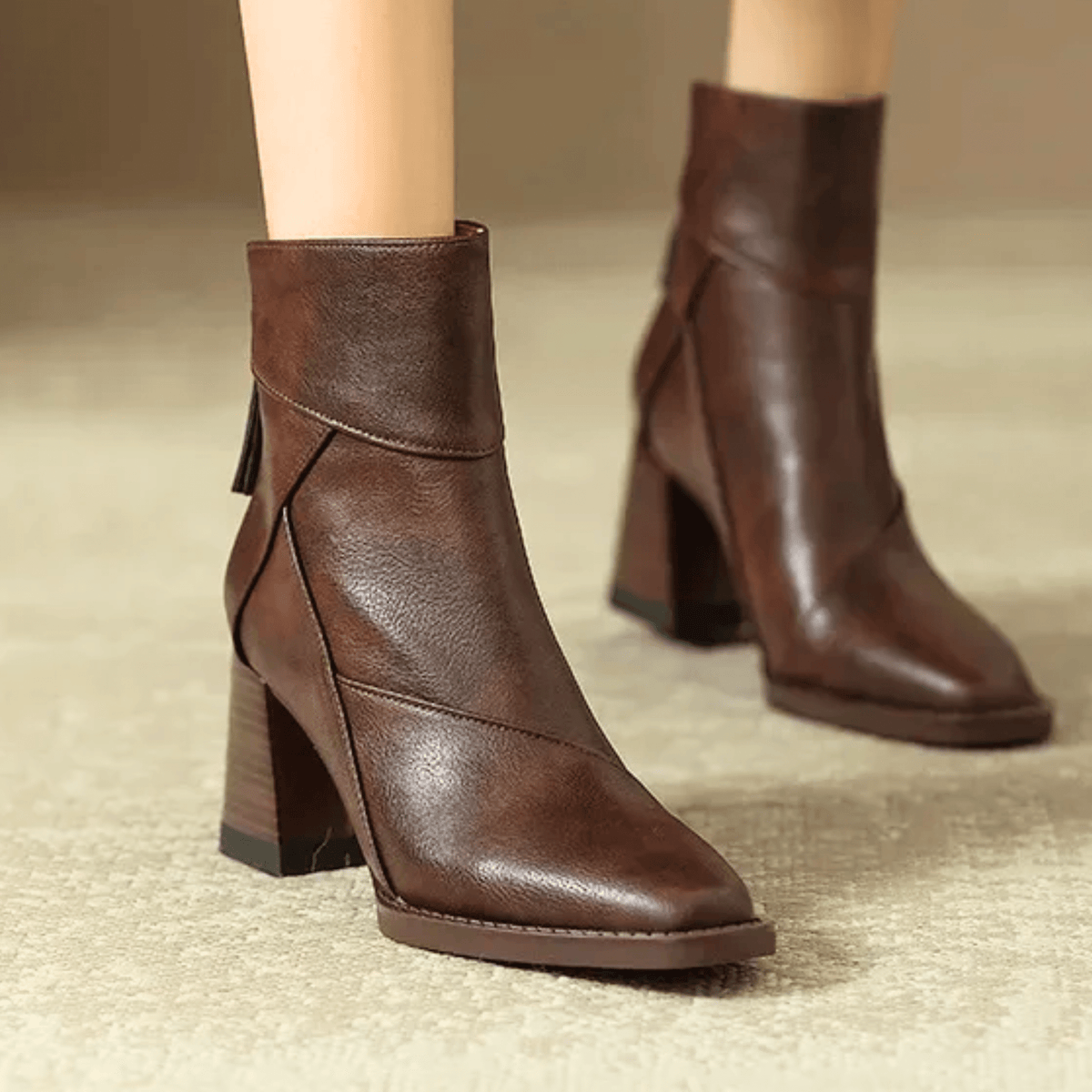 Raquel | Luxe Leather Block Heel Boots