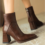 Raquel | Luxe Leather Block Heel Boots