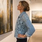 Rebekah | Floral Lace Patchwork Denim-Look Jacket