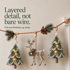 Lighted Deer and Pine Cone Christmas Garland