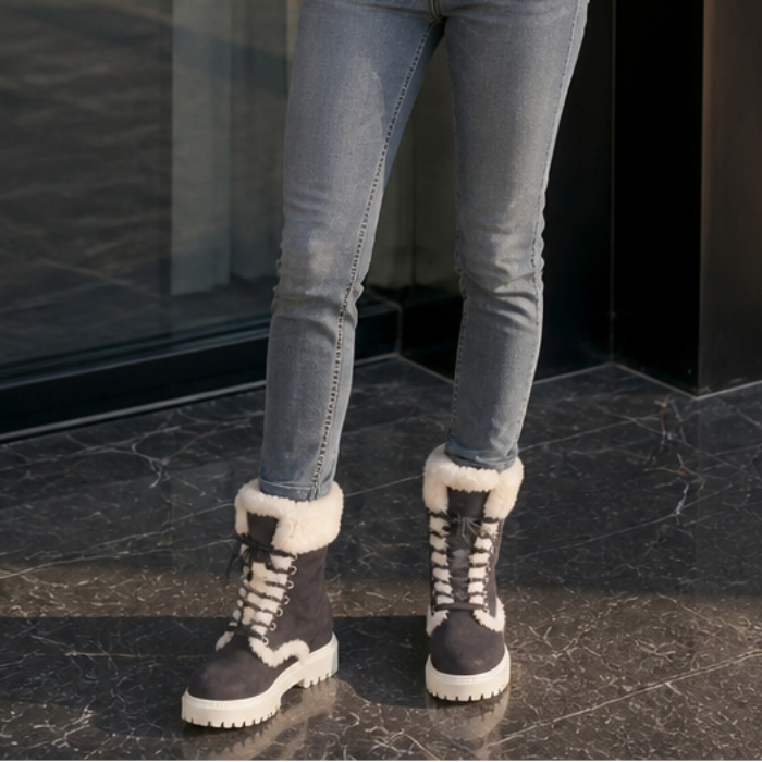 Sabine | Plush-Lined Lace-Up Mid-Calf Boots