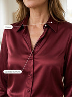 Sally | Satin-Feel Long-Sleeve Collared Blouse