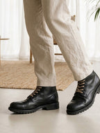 Sean | Lace-Up Faux Leather Boots