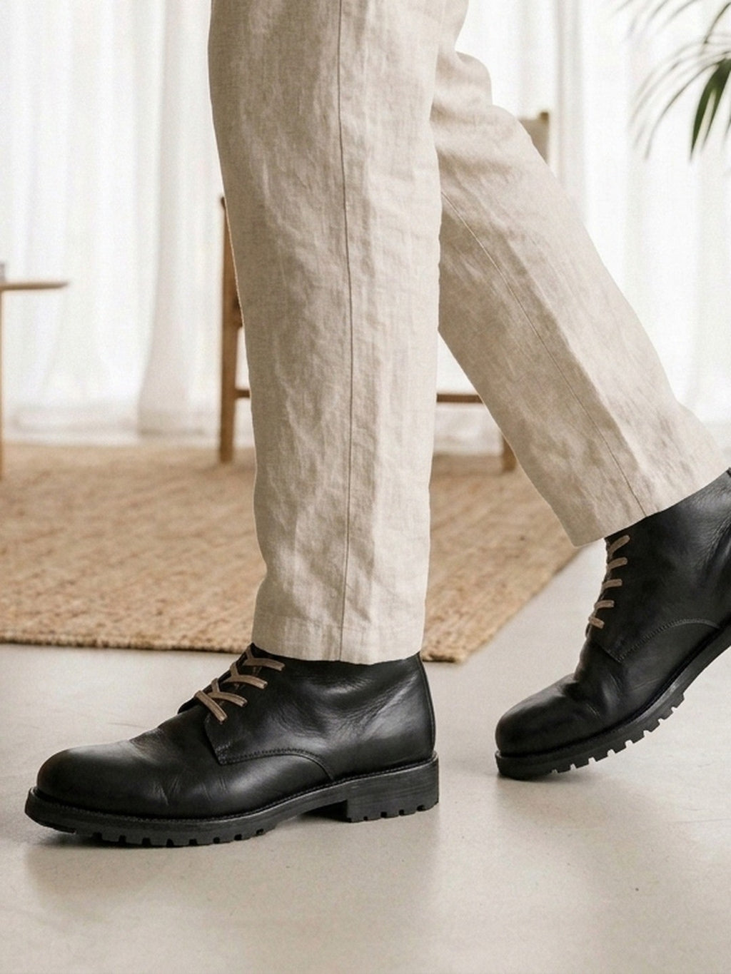 Sean | Lace-Up Faux Leather Boots