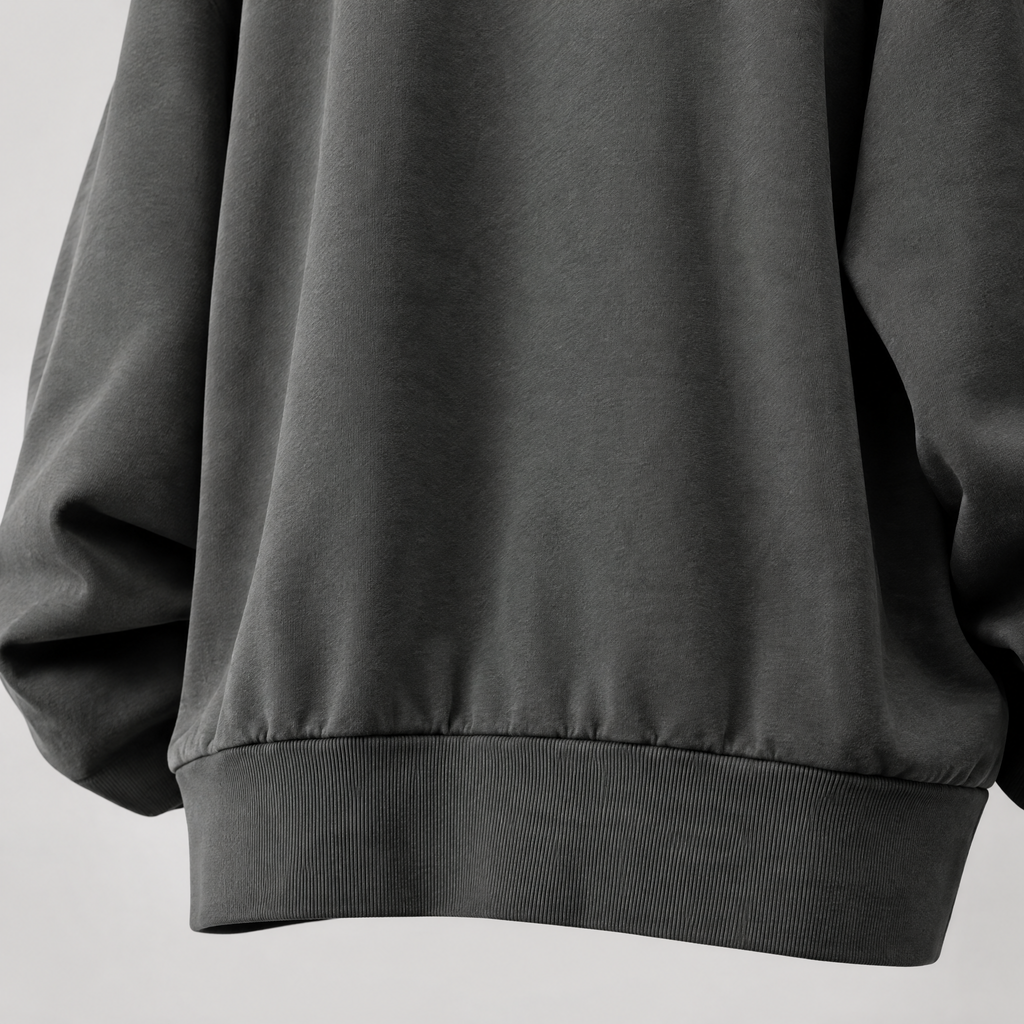 Sira oversized sweatshirt – wide ribbed hem (Dark gray)