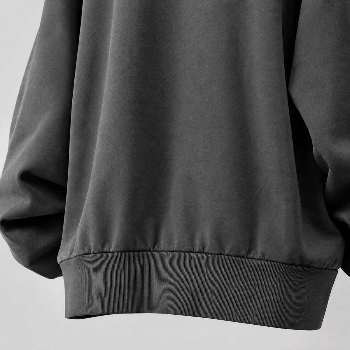 Sira oversized sweatshirt – wide ribbed hem (Dark gray)