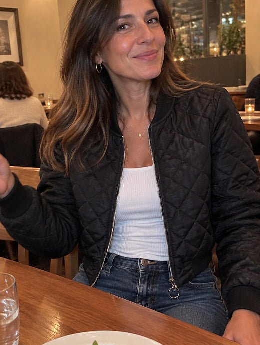 Kendra | Diamond Quilted Cropped Bomber Jacket