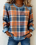 Stephanie | Checkered Patchwork Sweatshirt