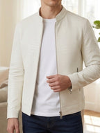 Steven | Croc-Embossed Faux Leather Jacket