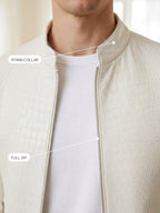 Steven | Croc-Embossed Faux Leather Jacket