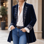 Teresa | Soft Embroidered Longline Blazer