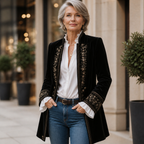 Teresa | Soft Embroidered Longline Blazer