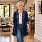 Teresa | Soft Embroidered Longline Blazer