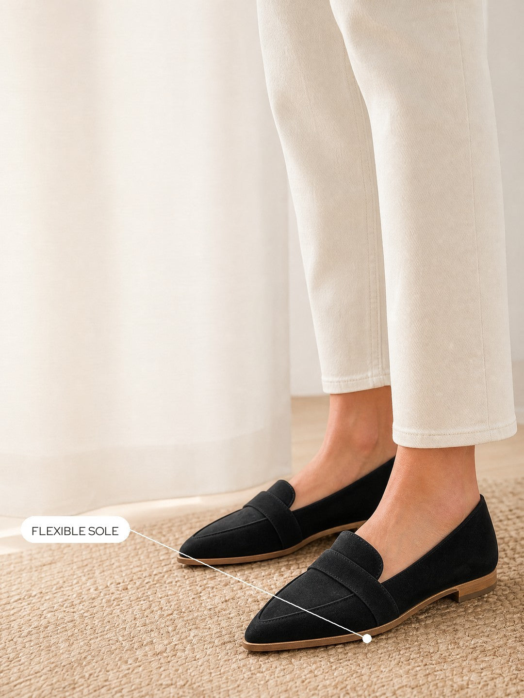 Thalia | Pointed-Toe Basket-Weave Cutout Loafers