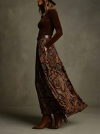 Viola | Velvet Top and Paisley Maxi Skirt Set